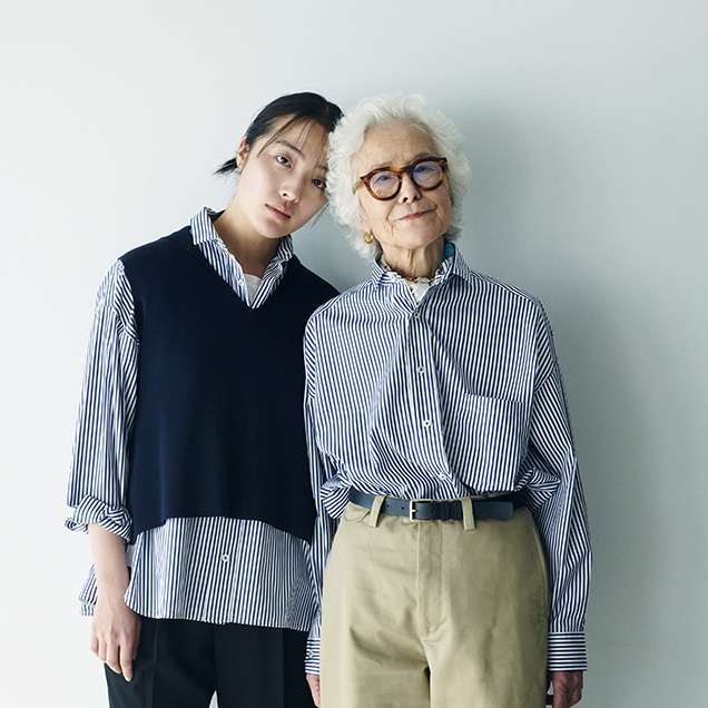 祖母と孫と「TICCA」
モデル 櫻さん＆花梨さんの春のシャツ